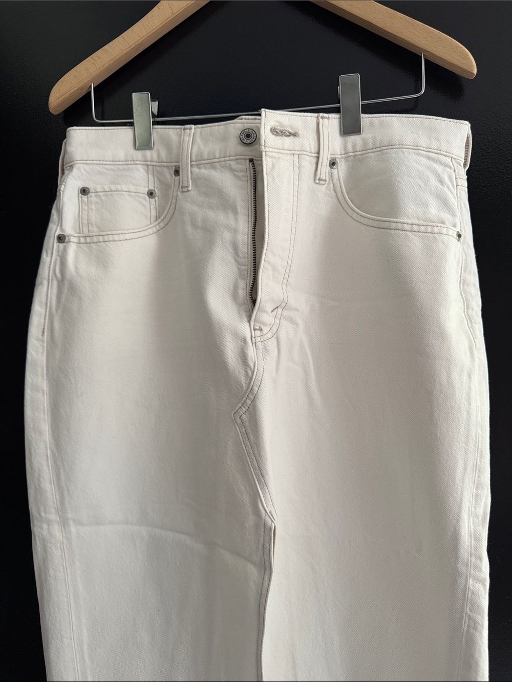 Abercrombie & Fitch Cream Midi Skirt